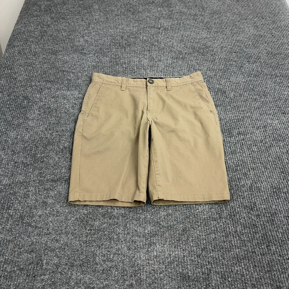 Volcom Shorts Mens 30 Tan Cotton Blend Chino Stretch Skateboarding‎ Casual Style